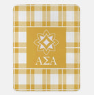 Alpha Sigma Alpha XL 60x80 Plaid Sherpa Throw Blanket Gold Throw Blankets