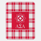 Alpha Sigma Alpha XL 60x80 Plaid Sherpa Throw Blanket Ruby Throw Blankets