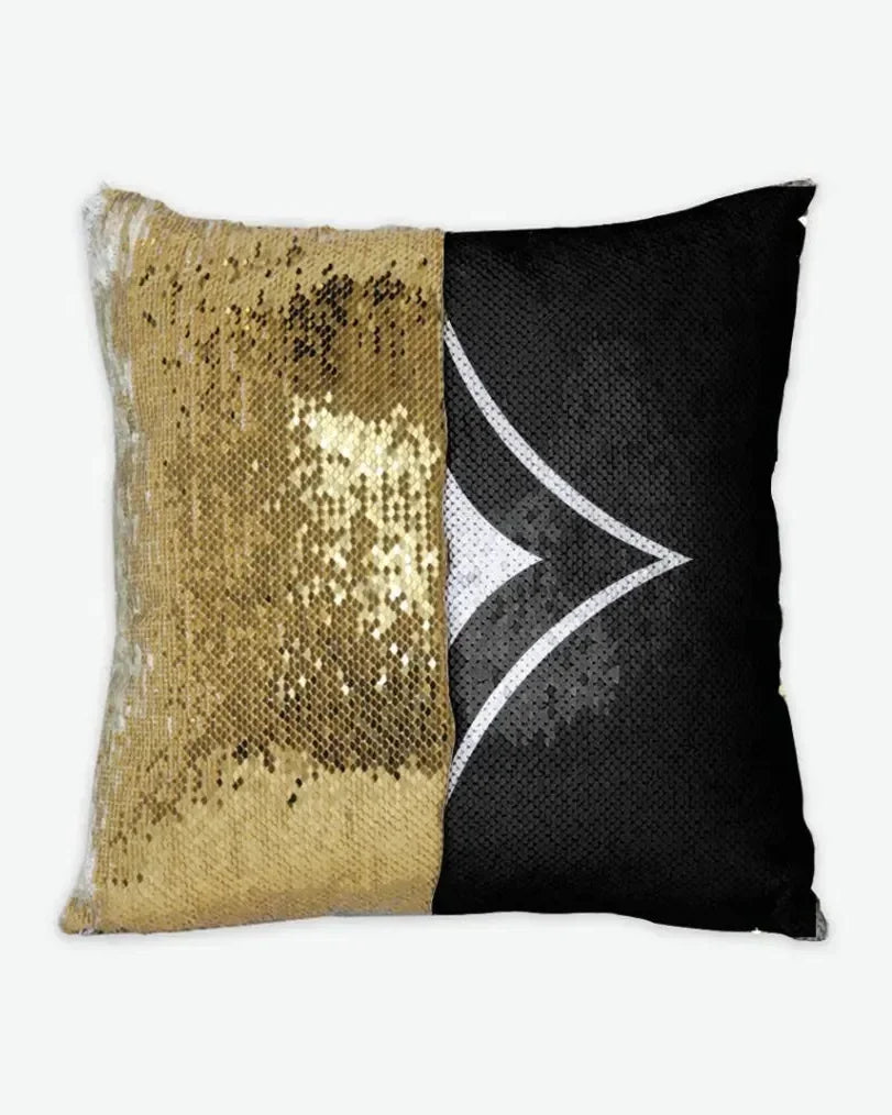 Alpha Sigma Alpha Sequin Pillow Cover - Badgemark Black Gold Pillow Covers