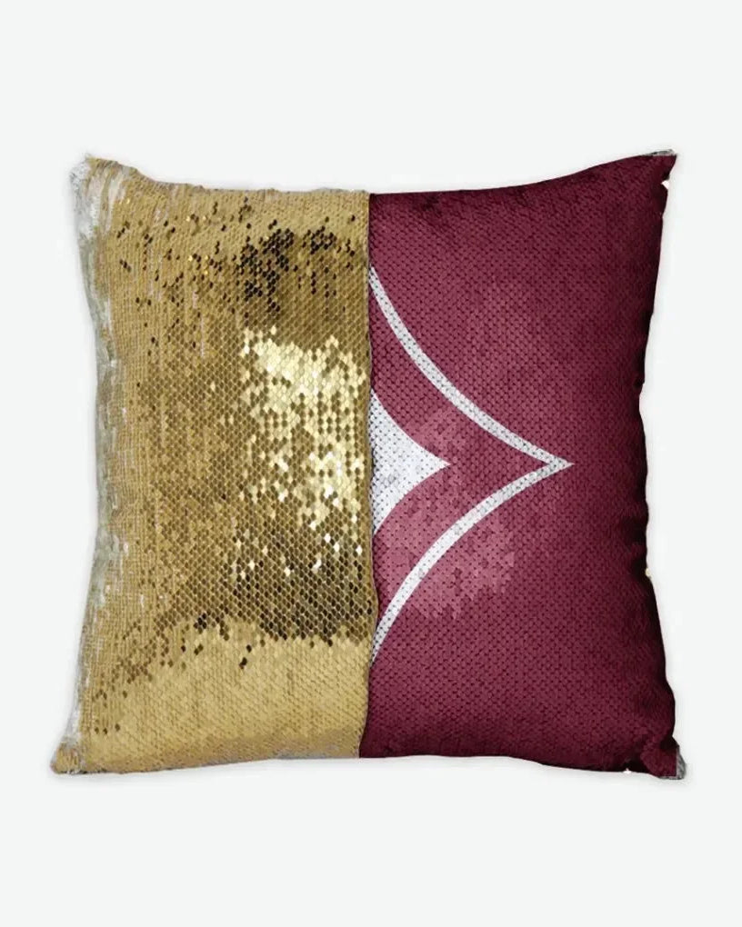 Alpha Sigma Alpha Sequin Pillow Cover - Badgemark Crimson Gold Pillow Covers