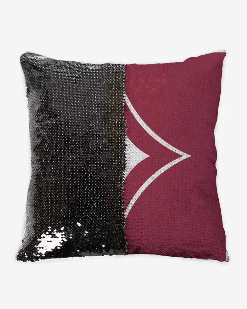Alpha Sigma Alpha Sequin Pillow Cover - Badgemark Crimson Black Pillow Covers