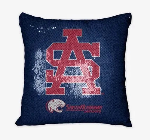 South Alabama USA SA Red Letters Sequin Pillow Cover Pillow Covers