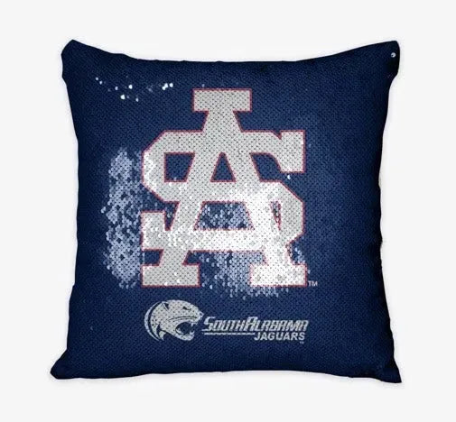 South Alabama USA SA White Letters Sequin Pillow Cover Pillow Covers