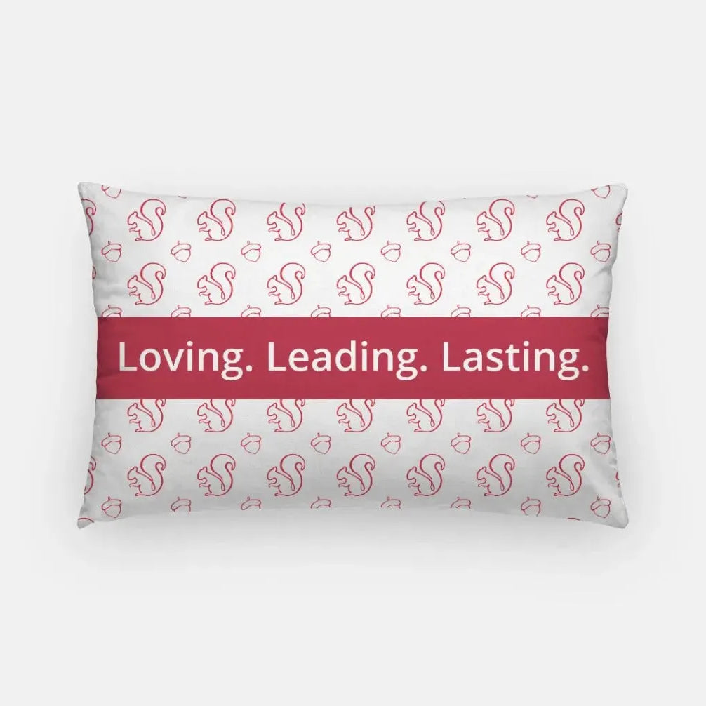 Alpha Gam Lumbar Throw Pillow Cover - Loving. Leading. Lasting. Squirrel Acorn Pillow Covers