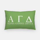 Alpha Gamma Delta Throw Lumbar Pillow Cover - Greek Letters Green Pillow Covers