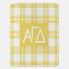 Alpha Gamma Delta XL 60x80 Plaid Sherpa Throw Blanket Buff Throw Blankets