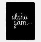 Alpha Gam XL 60x80 Sherpa Throw Blanket White Throw Blankets