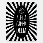 Alpha Gamma Delta XL 60x80 Starburst Sherpa Throw Blanket Black Throw Blankets