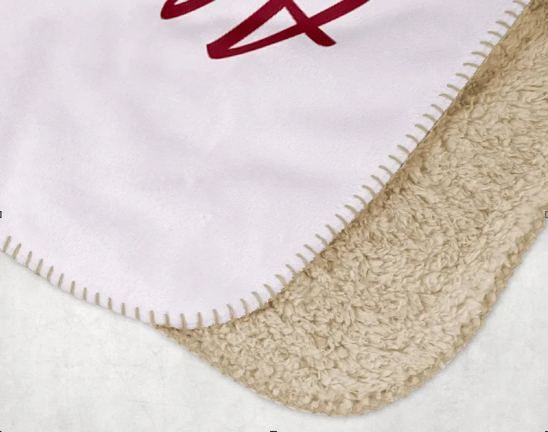 Alpha Sigma Alpha XL 60x80 Sherpa Throw Blanket - Crest Bullseye Throw Blankets