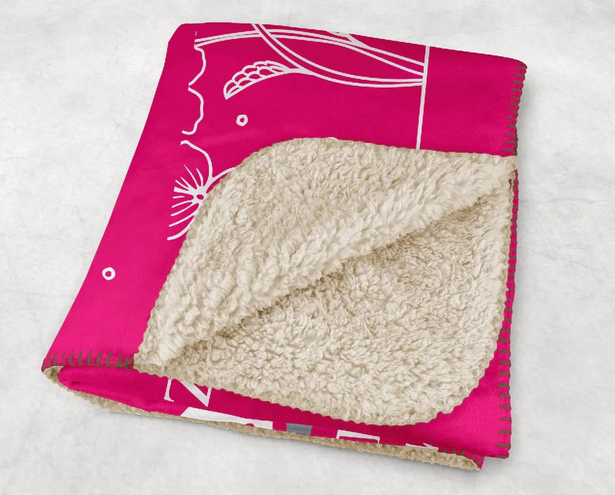 Pink Zeta Tau Alpha Blanket - White Violet Frame - 60"x80" Throw Blankets