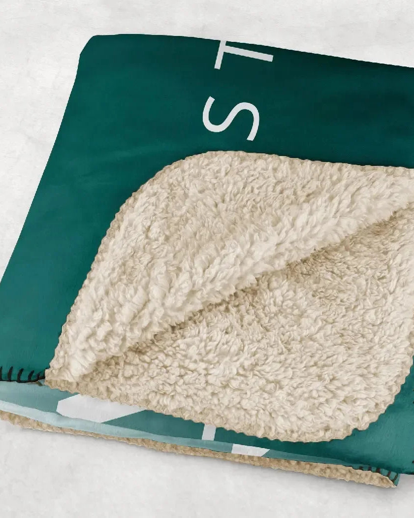 Alpha Sigma Tau XL 60x80 Sherpa Throw Blanket - Gradient Throw Blankets