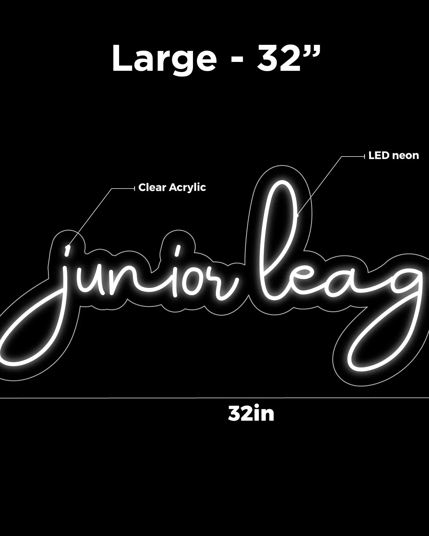 Junior League Script LED Neon Sign w/ Dimmer