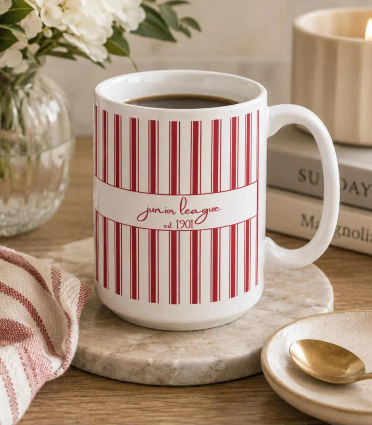 Junior League Ceramic Mug 15 oz. - Stripes
