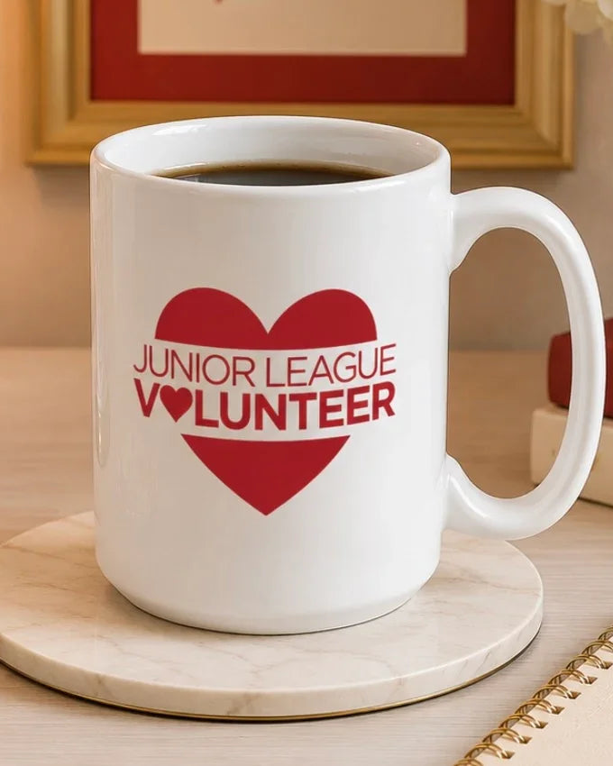Junior League Volunteer Ceramic Mug 15 oz. - Heart