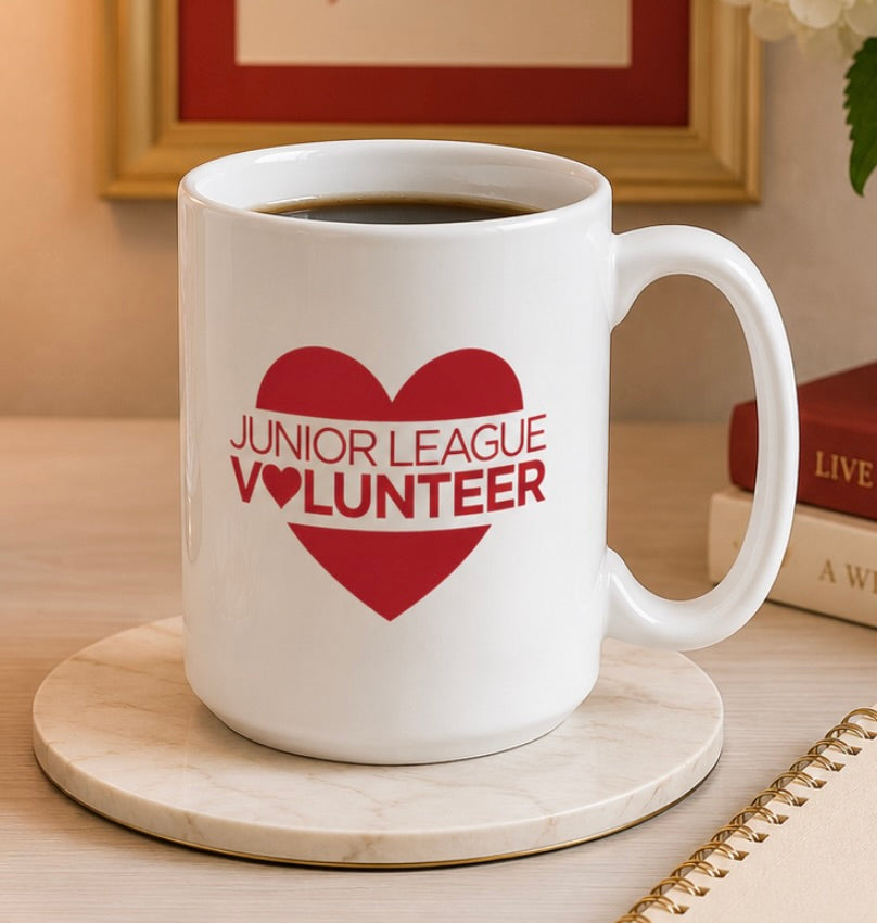 Junior League Volunteer Ceramic Mug 15 oz. - Heart