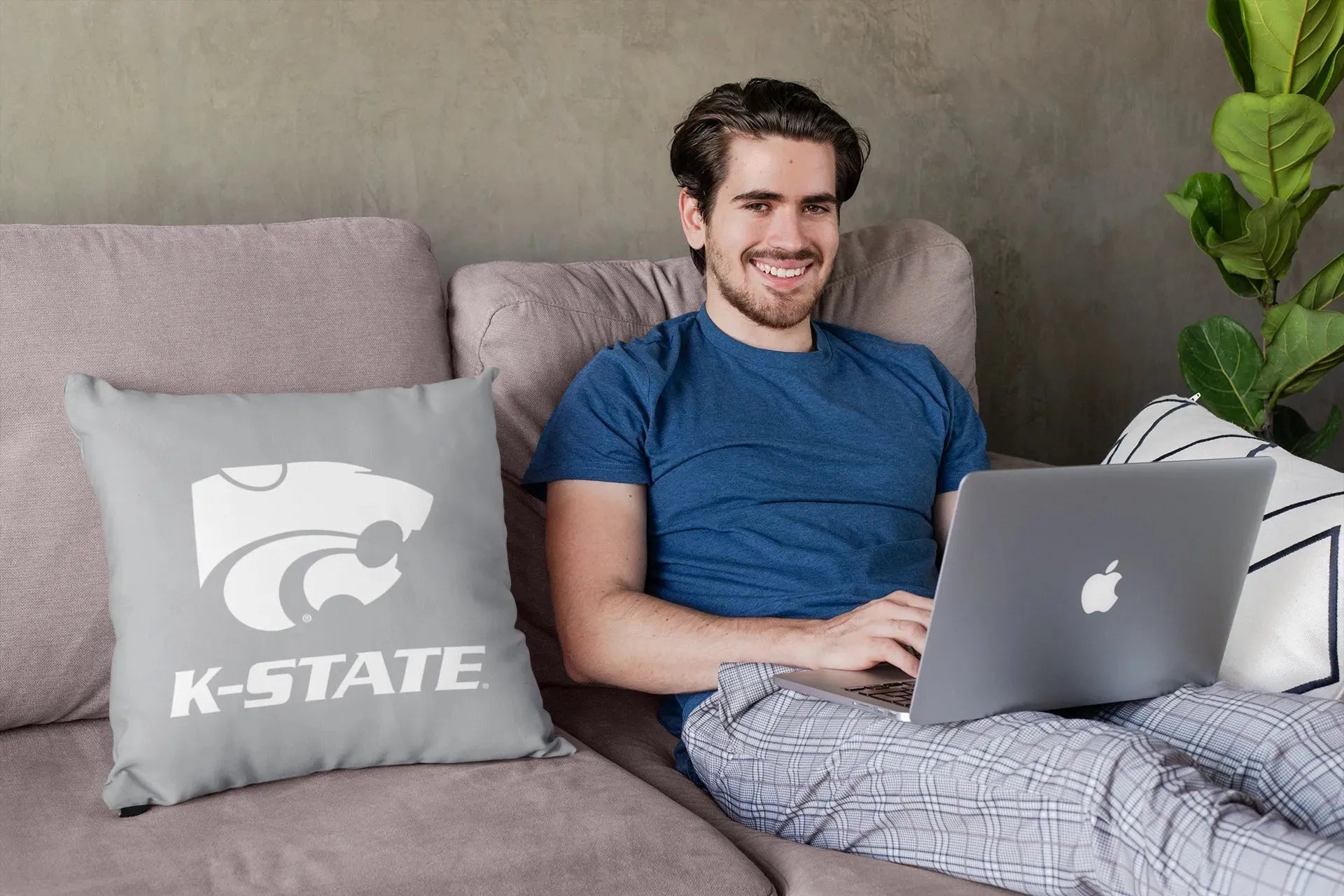 K-State Gray Throw Pillow Cover 18" Pillow Covers