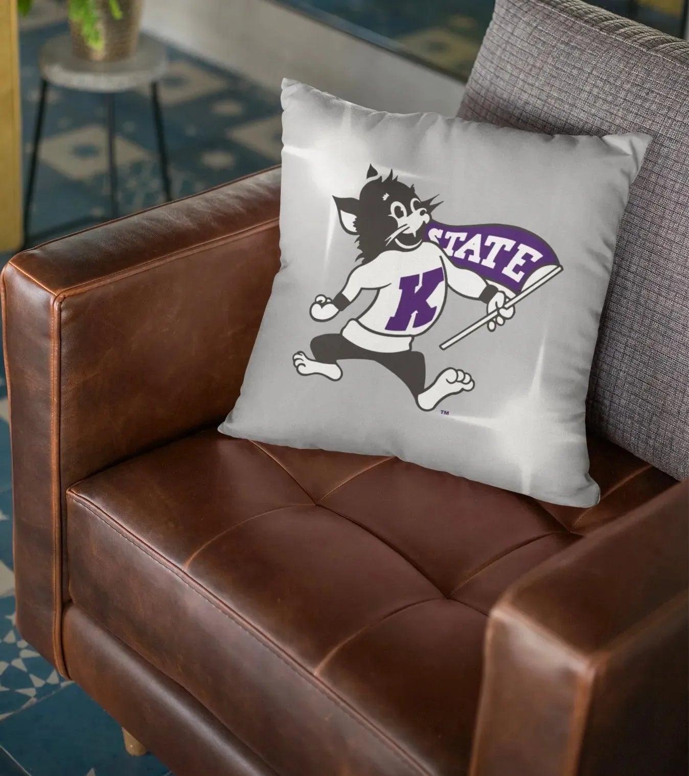 Kansas State University Mascot Throw Pillow Cover 18" Pillow Covers