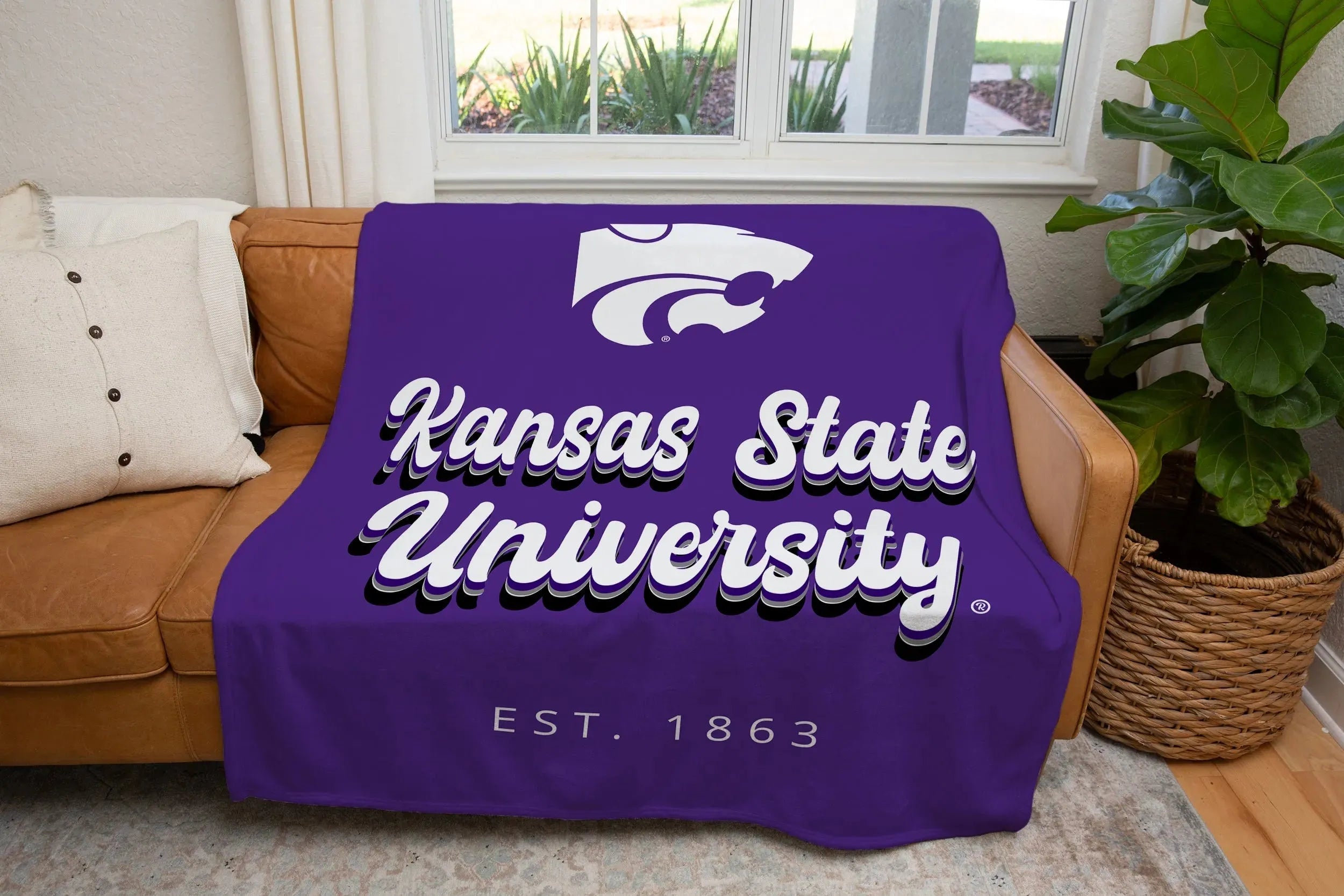 Kansas State University Blanket XL 60x80 Retro Throw Blankets