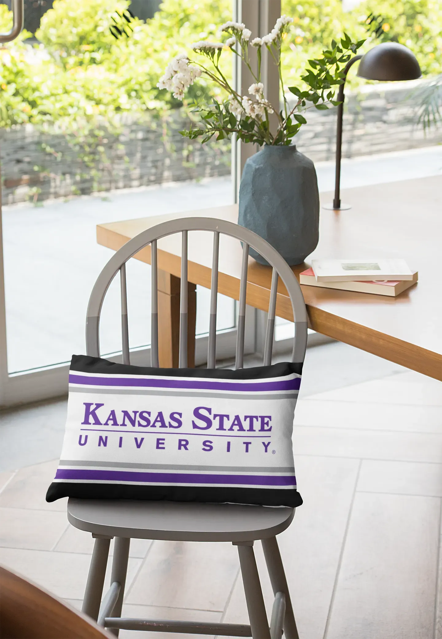 Kansas State University Traditional Lumbar Pillow Cover - Stripes Pillow Covers