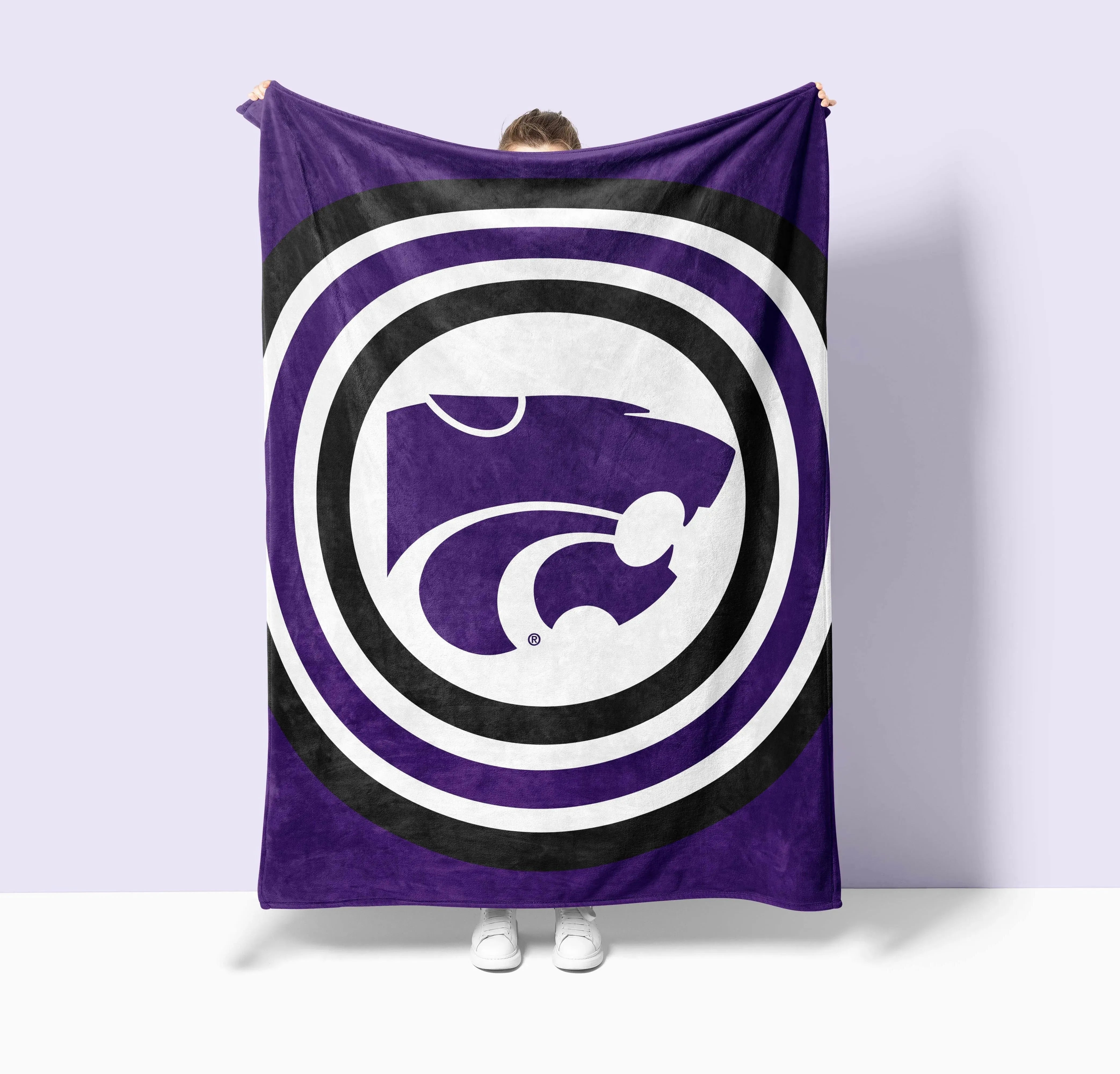 Kansas State University XL 60x80 Sherpa Blanket - Bullseye Throw Blankets