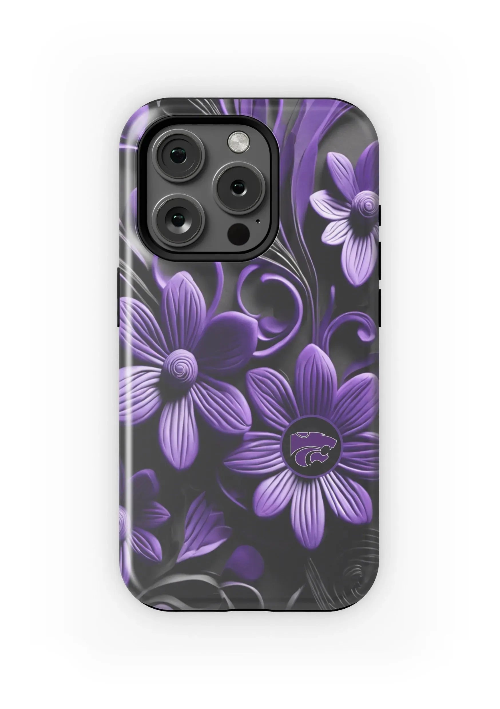 Kansas State University iPhone 16, 15, 14, 13 Mobile Phone Case - 3D Floral Matte Mobile Phone Cases