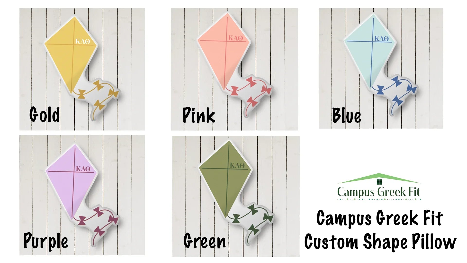 Theta Kite Custom-Shape Throw Pillow Swatches