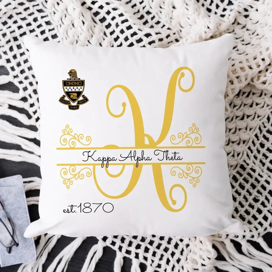 Kappa Alpha Theta 18" Monogram Throw Pillow Cover Pillow Covers
