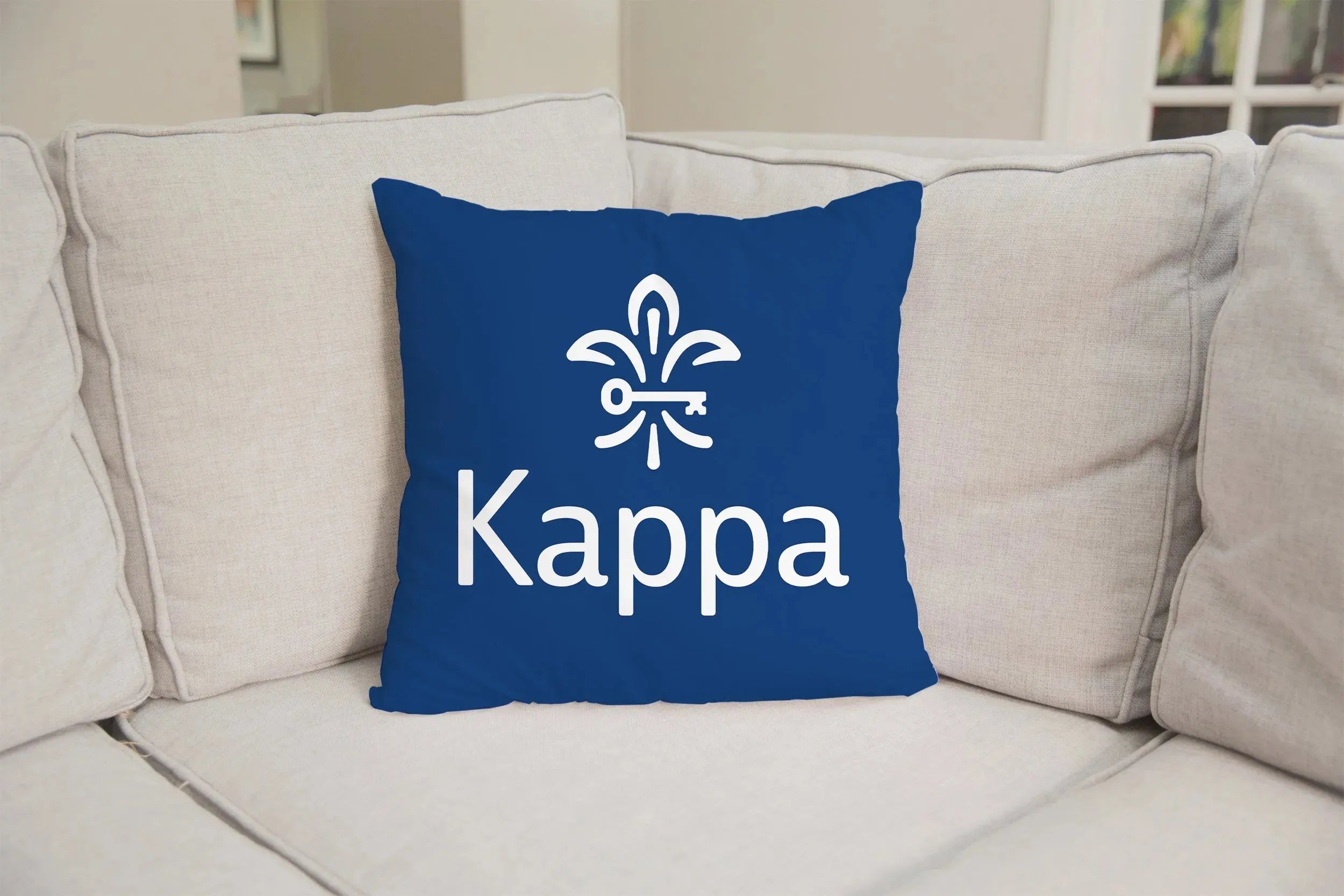 Kappa Blue 18" Throw Pillow Cover - Fleur de Key Pillow Covers