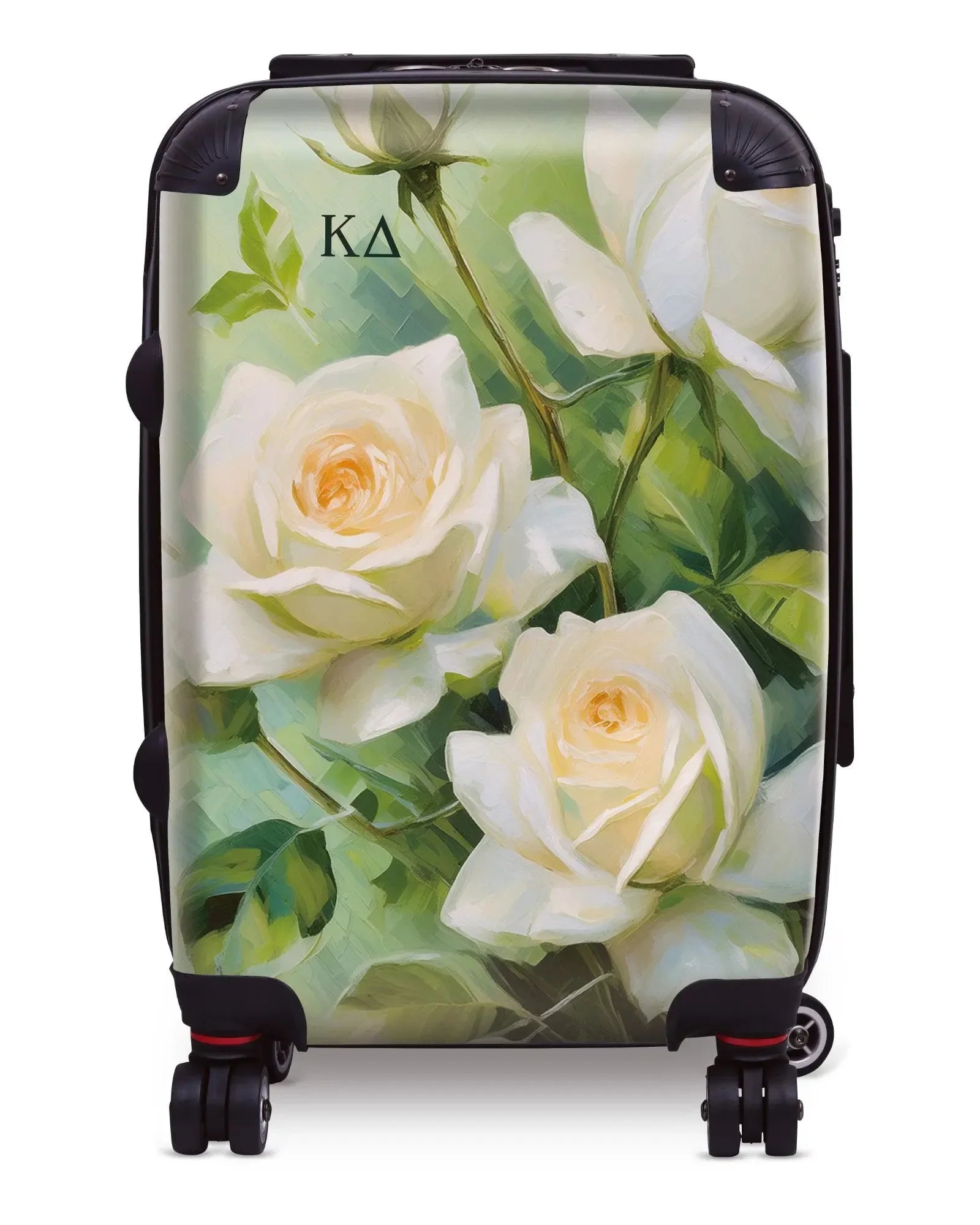 Kappa Delta Carry-on Suitcase - Bold White Roses Suitcases