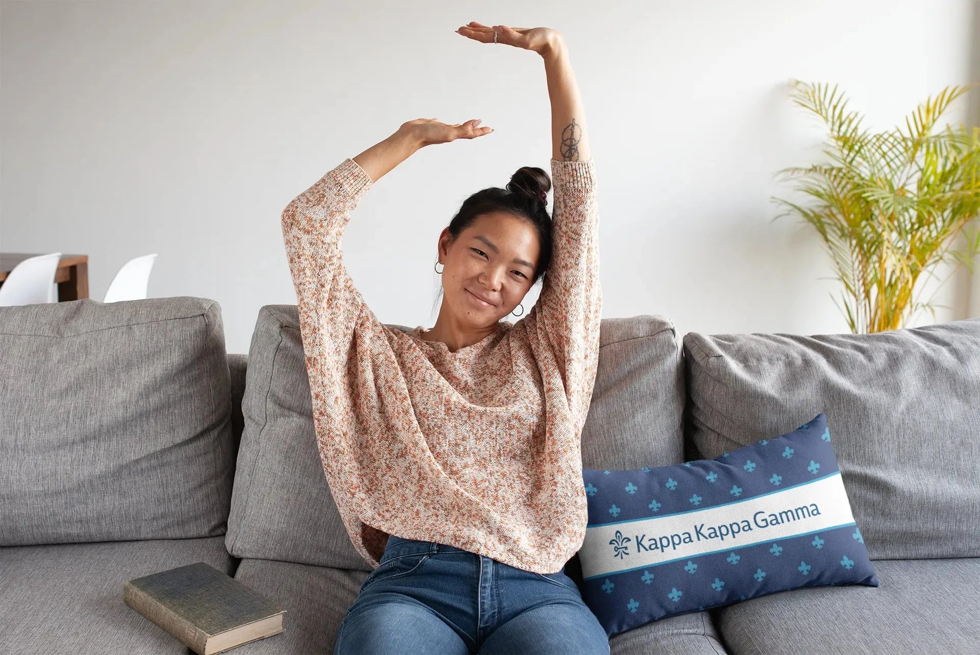 Kappa Kappa Gamma Fleur de Lis Lumbar Pillow Cover Pillow Covers