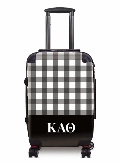 Kappa Alpha Theta Carry-on Suitcase - Gingham Black