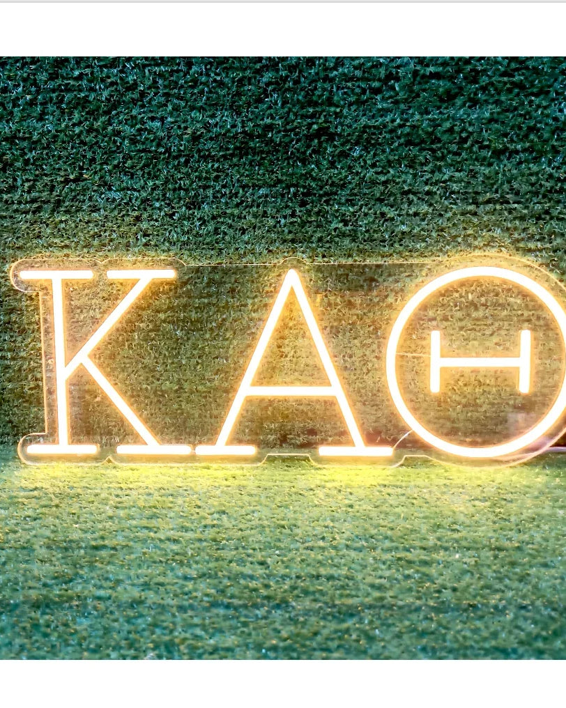 Kappa Alpha Theta Greek Letters LED Neon Sign w/ Dimmer | Wall Art | Campus Greek Fit