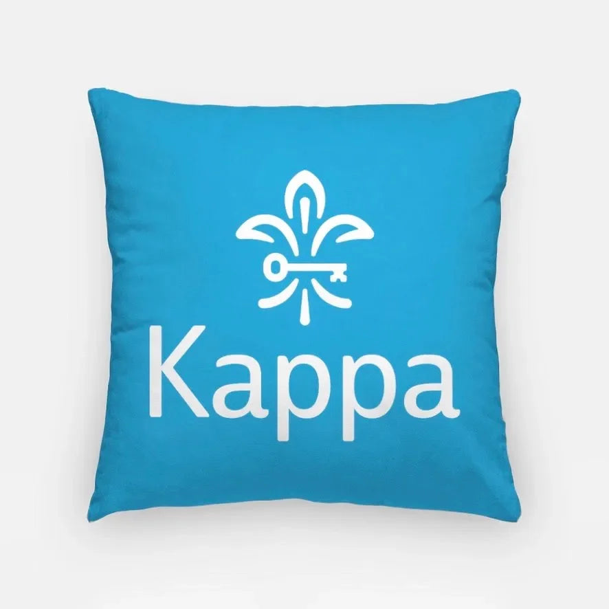 Kappa Blue 18" Throw Pillow Cover - Fleur de Key Gamma Blue Pillow Covers