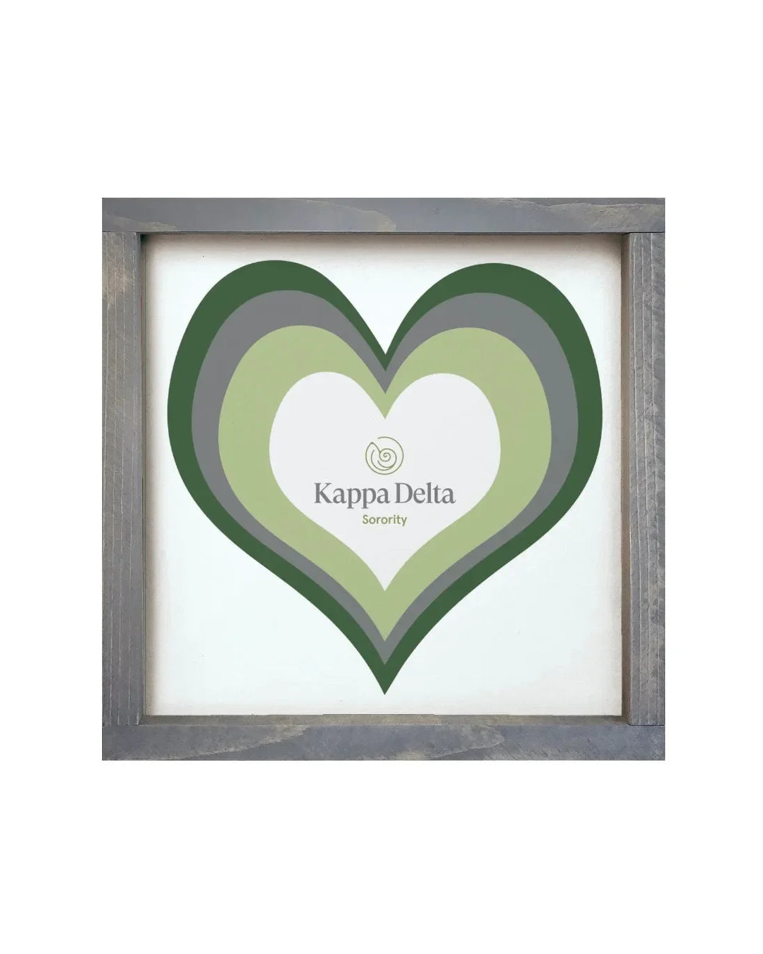 Kappa Delta 12x12 Heart Wood Framed Sign Wall Art & Signs