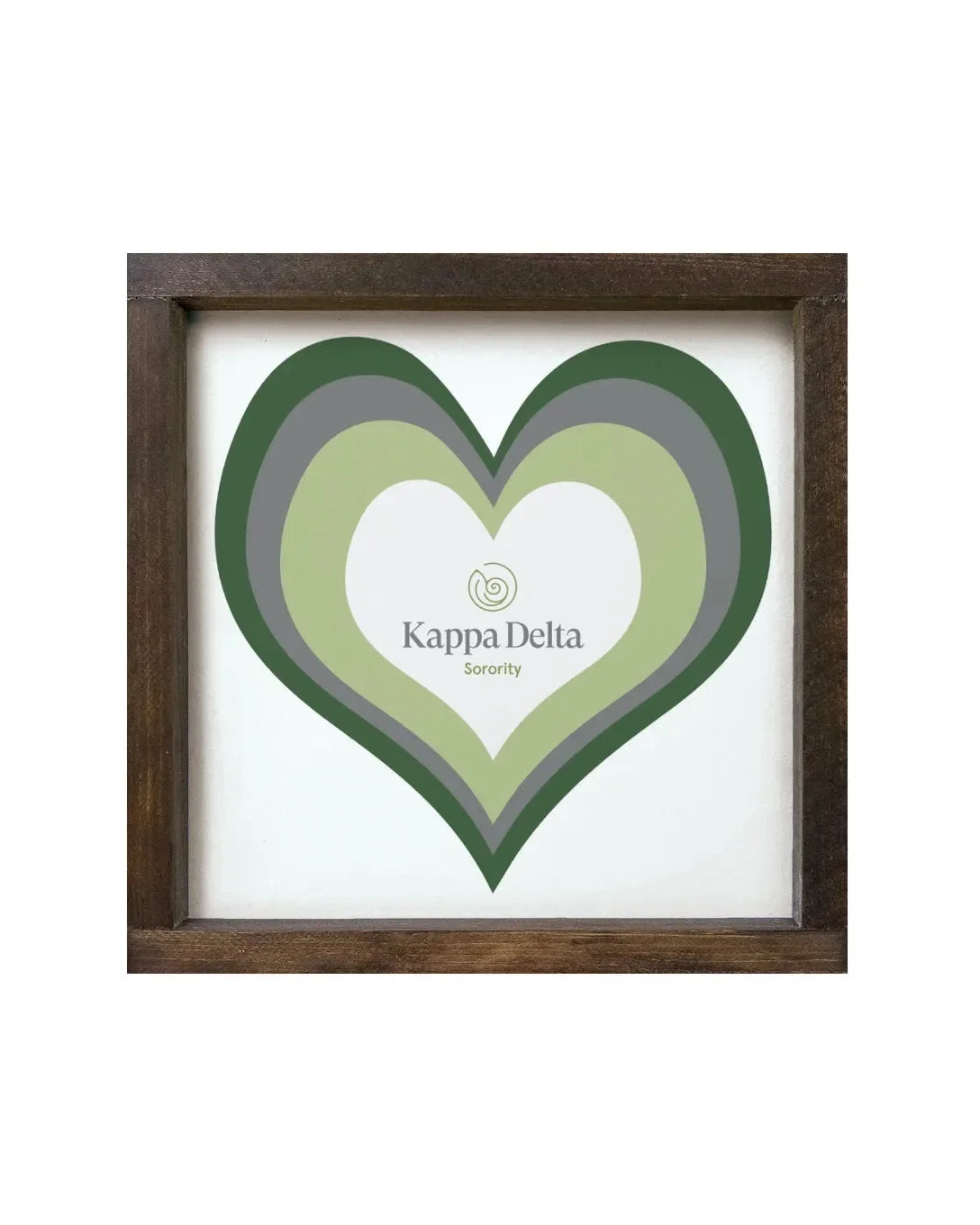 Kappa Delta 12x12 Heart Wood Framed Sign Wall Art & Signs