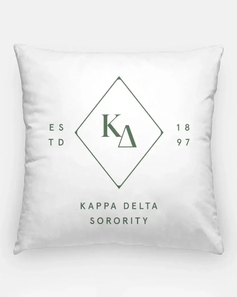 Kappa Delta 18" Throw Pillow - Greek Diamond Dark Olive