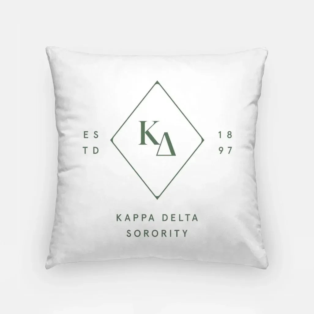 Kappa Delta 18" Throw Pillow - Greek Diamond Dark Olive