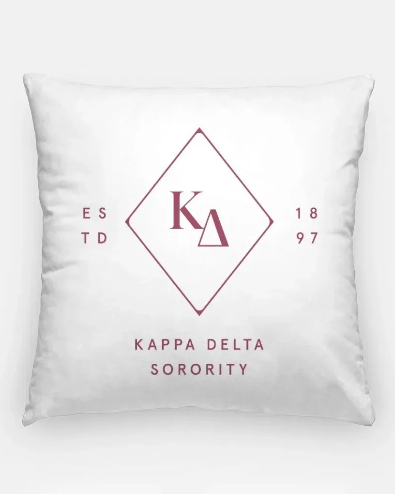 Kappa Delta 18" Throw Pillow - Greek Diamond Burgundy