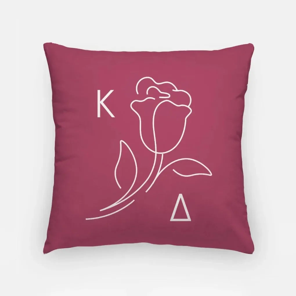 Kappa Delta 18" Throw Pillow - Greek Rose Logo Bold Burgundy