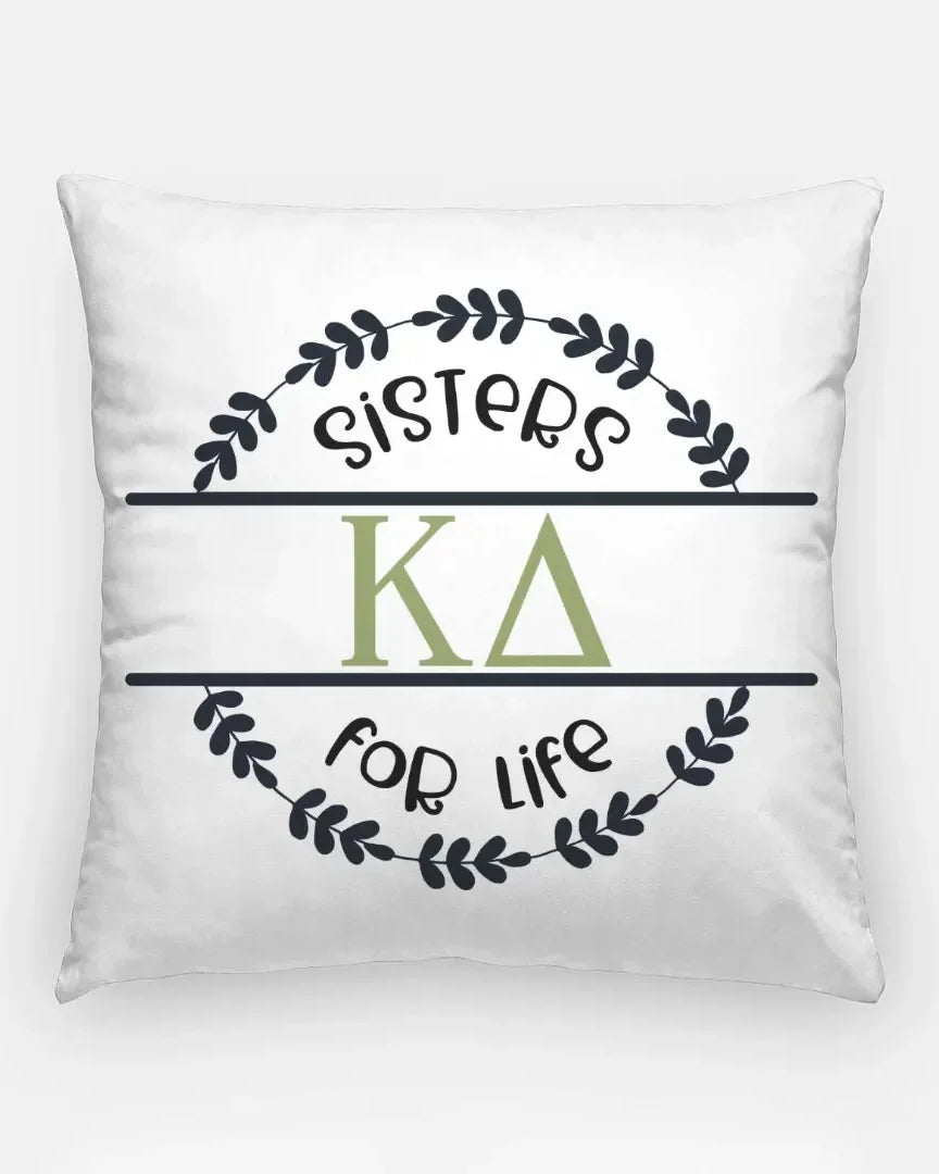 Kappa Delta 18" Throw Pillow Cover - Sisters for Life Pillow Covers