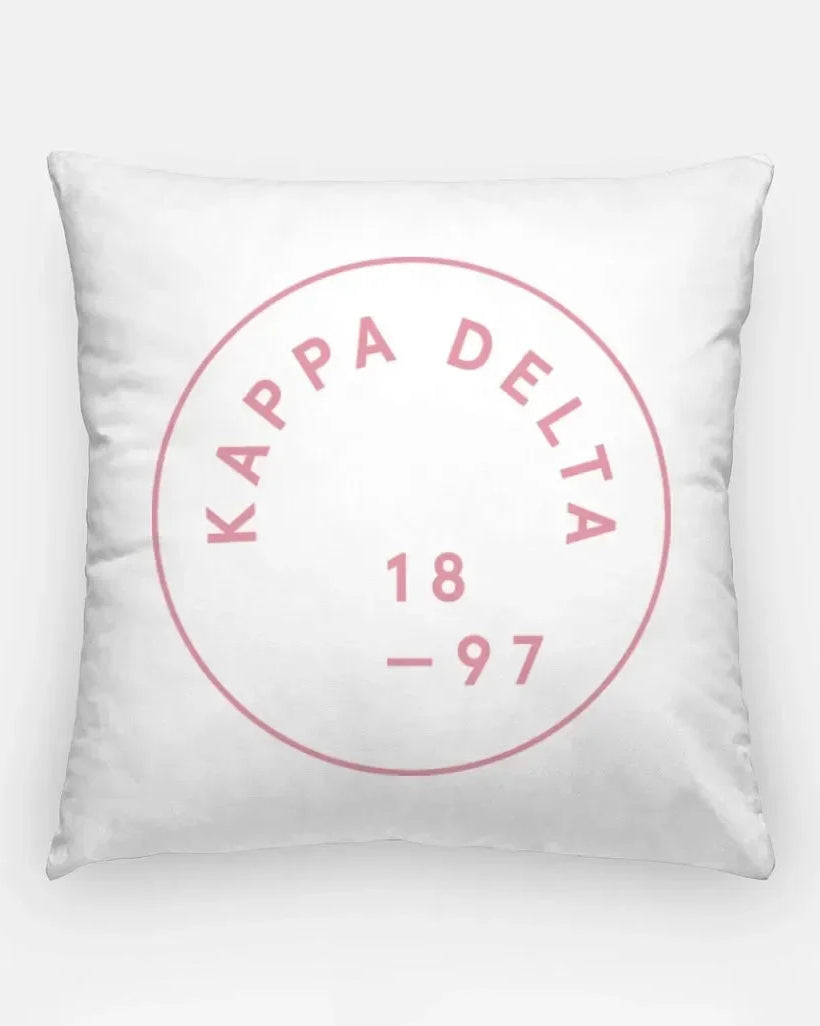 Kappa Delta Badge 18" Throw Pillow Active Pink