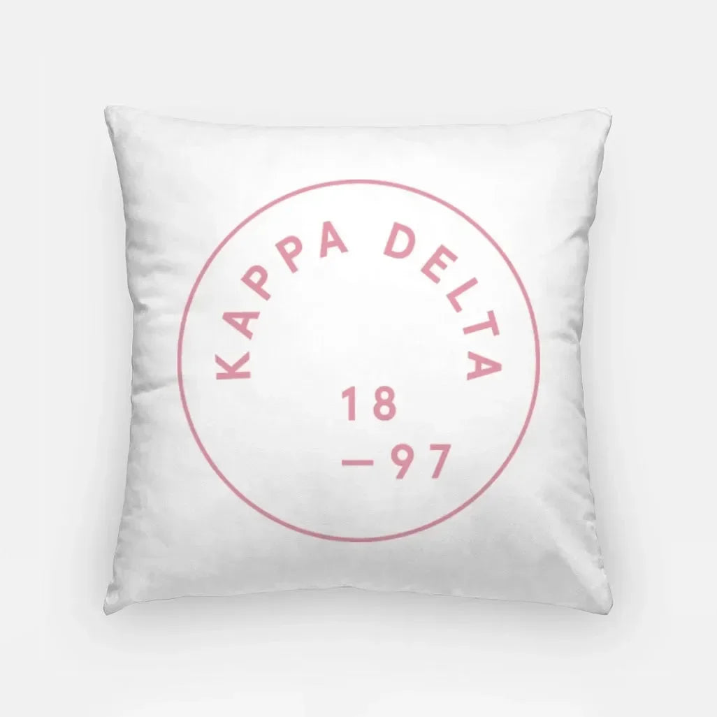 Kappa Delta Badge 18" Throw Pillow Active Pink
