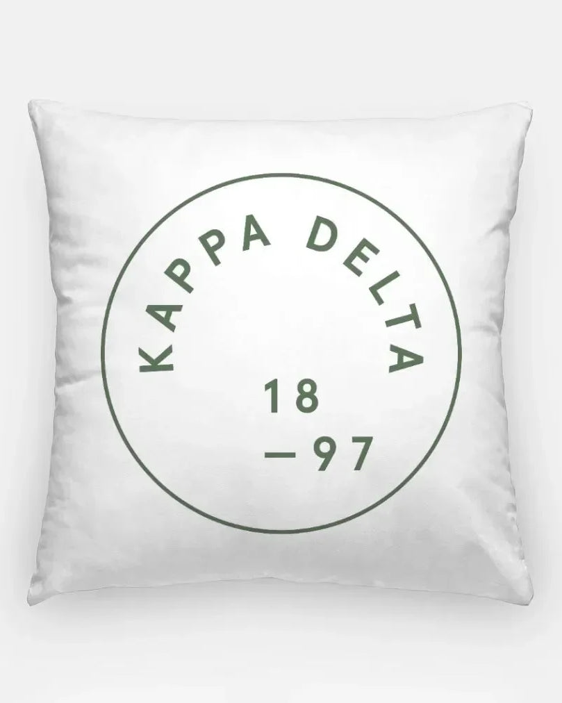 Kappa Delta Badge 18" Throw Pillow Dark Olive