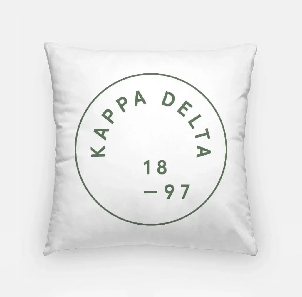 Kappa Delta Badge 18" Throw Pillow Dark Olive