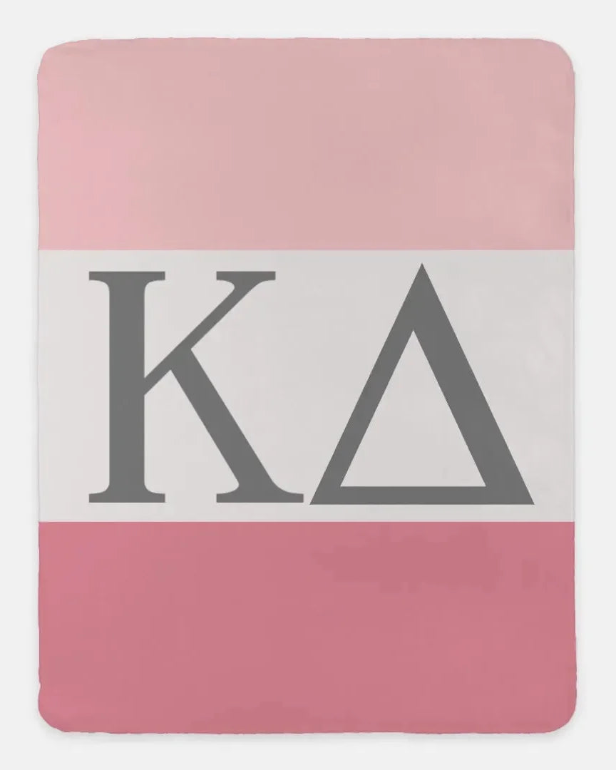 Kappa Delta XL 60x80 Sherpa Throw Blanket - Color Block Blush Pink Throw Blankets