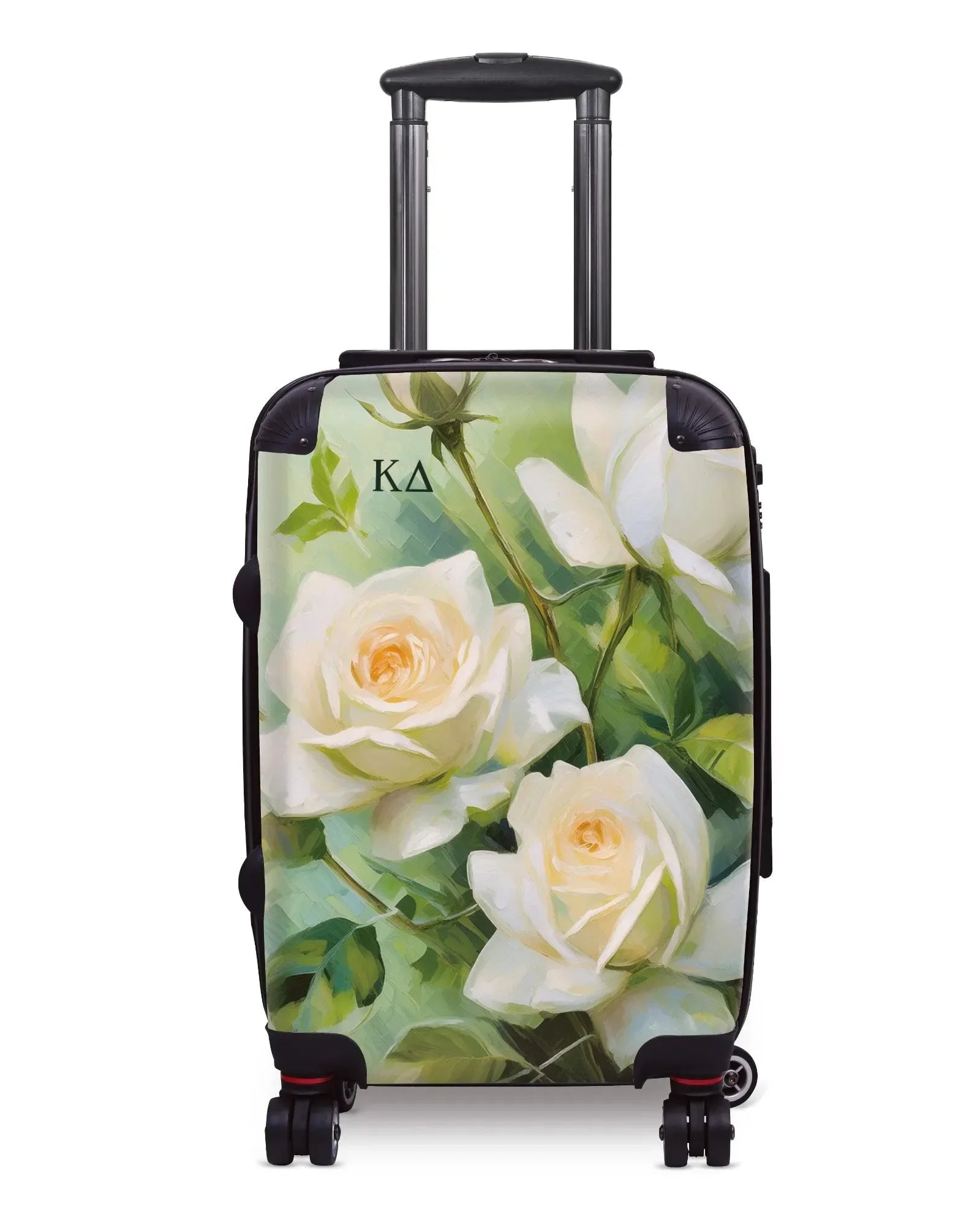 Kappa Delta Carry-on Suitcase - Bold White Roses Suitcases