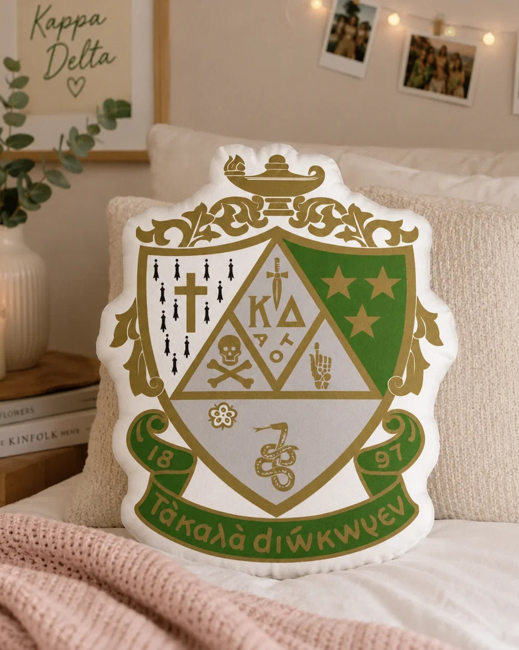 Kappa Delta Crest Custom-Shape Throw Pillow | Kaydee Gifts