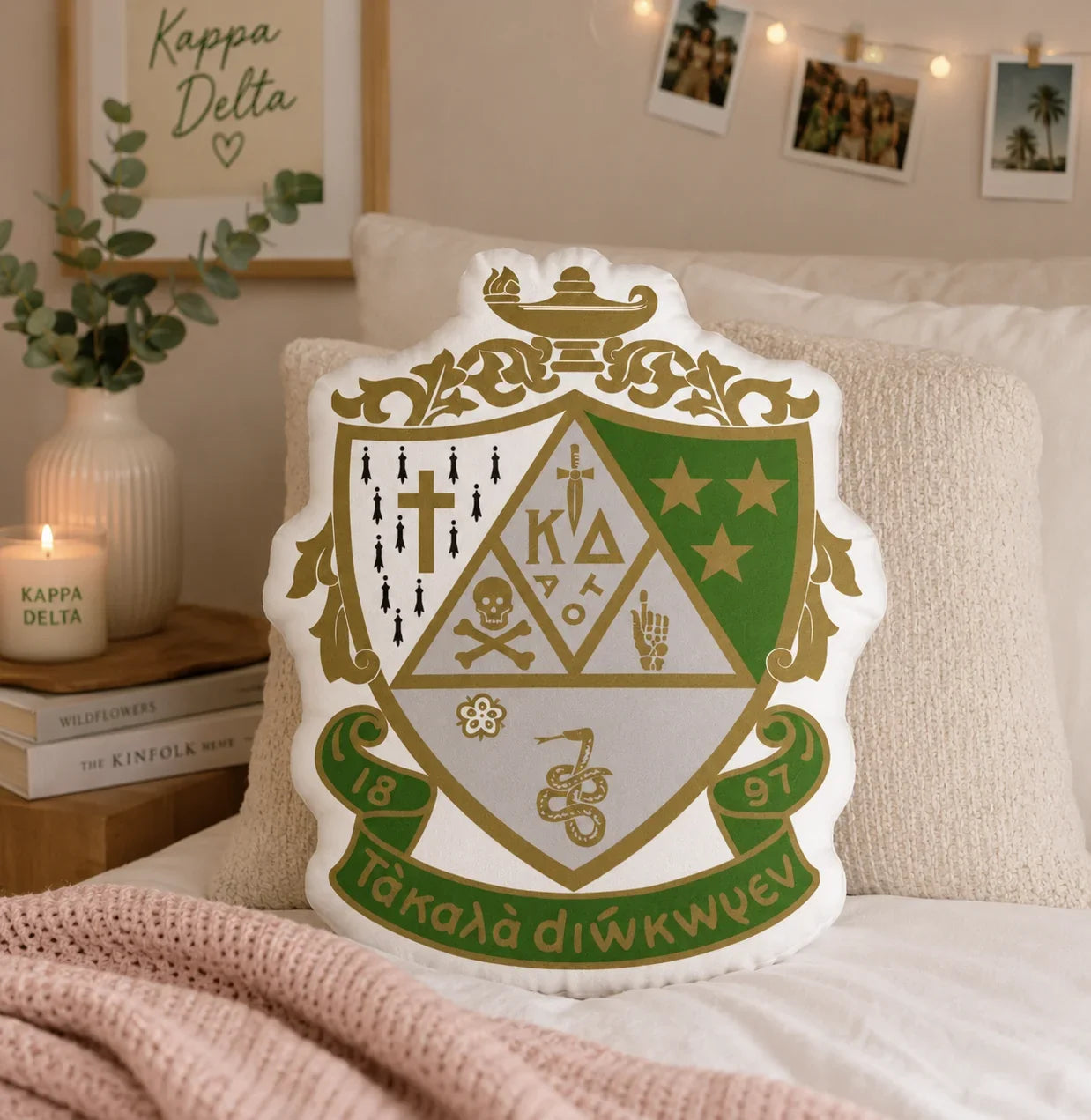 Kappa Delta Crest Custom-Shape Throw Pillow | Kaydee Gifts