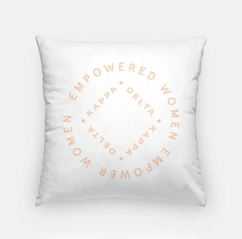 Kappa Delta Empowered Badge 18" Throw Empowered Peach