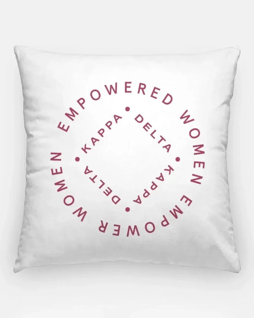 Kappa Delta Empowered Badge 18" Throw Pillow Bold Burgundy